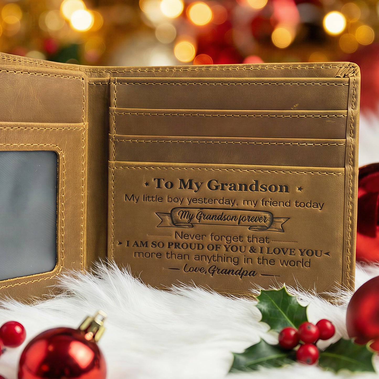 Grandpa To Grandson - I Love You More Than Anything In The World - Bifold Wallet