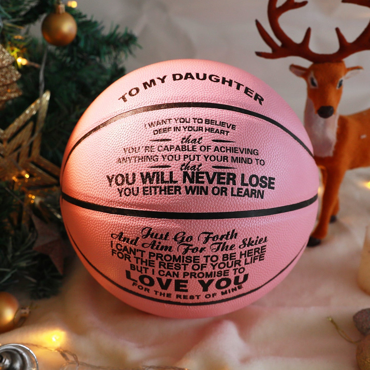 To My Daughter - You Will Never Lose - Basketball Pink