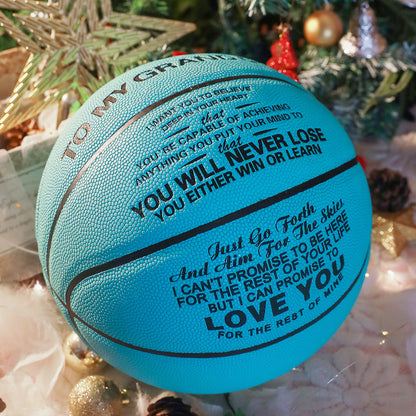 To My GrandSon - You Will Never Lose -  Basketball Light Blue