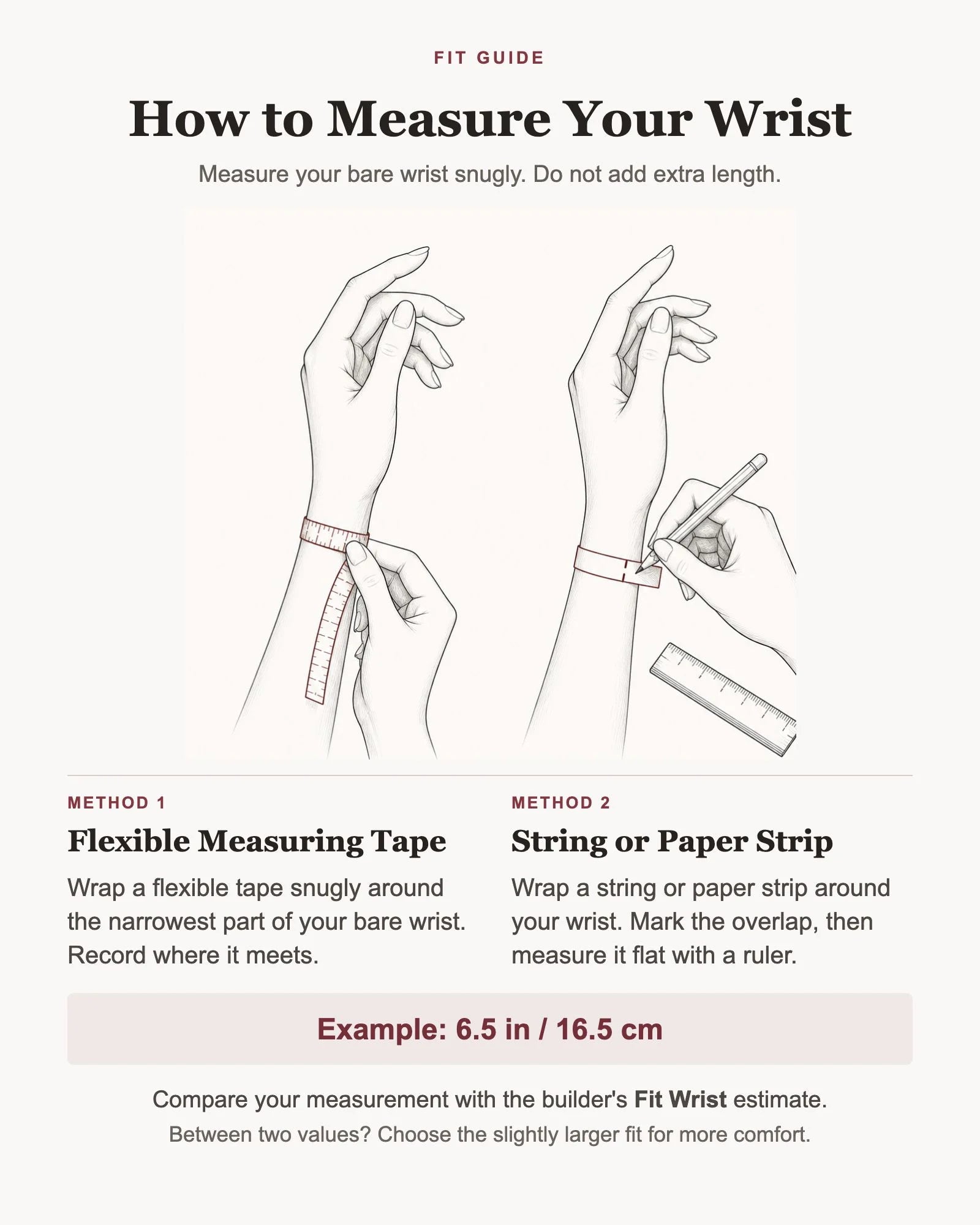 How to measure your wrist using measuring tape, string, or a paper strip